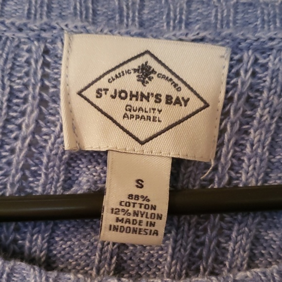 St John's Bay Blue Cable Knit Sweater - Picture 4 of 6